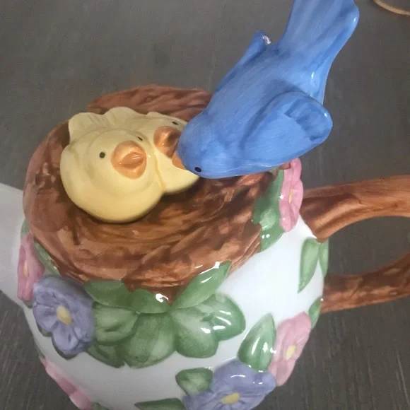 Teleflora teapot with nesting birds 90’s - Picture 3 of 4